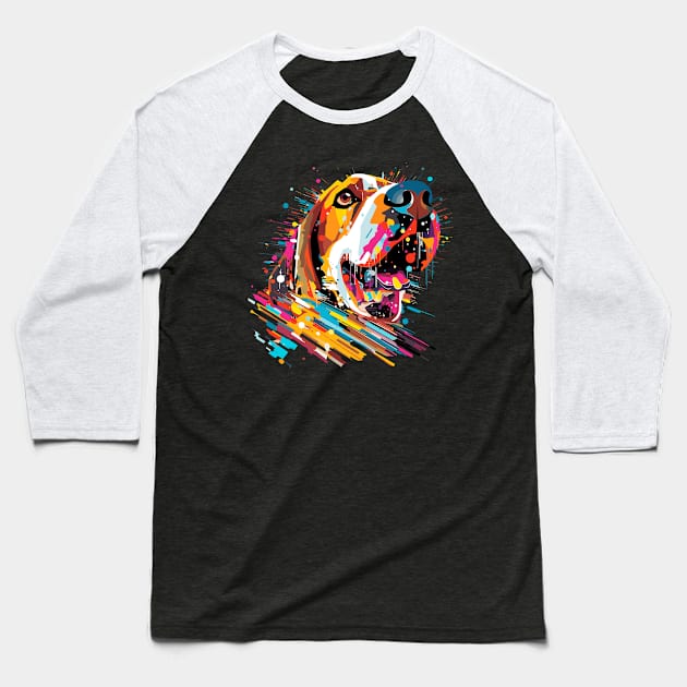 Basset Hound Dog Pet World Animal Lover Furry Friend Abstract Baseball T-Shirt by Cubebox